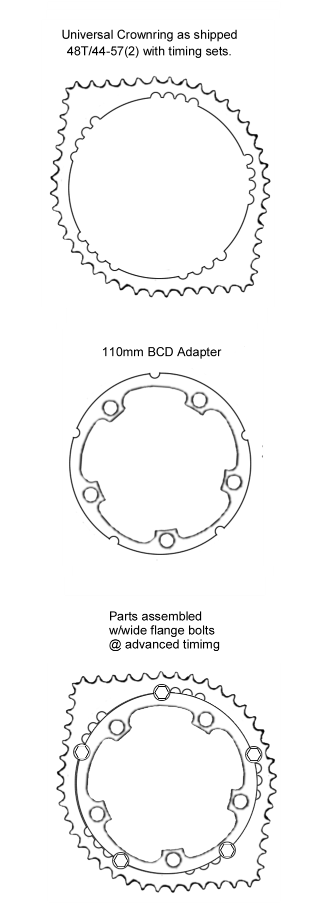 Universal Crownring displayed with addapter.